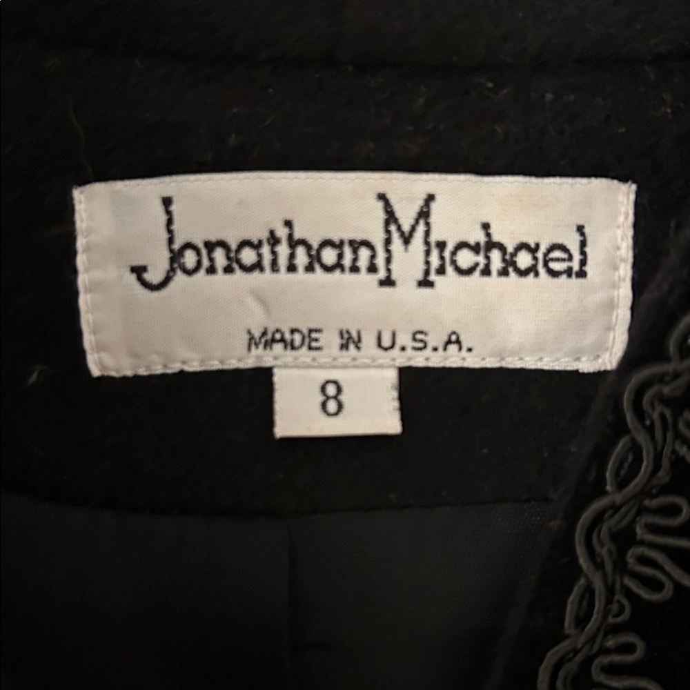 Jonathan Michael Velvet Trim Wool Nylon Black Coat Women’s Size 8 - Picture 4 of 17